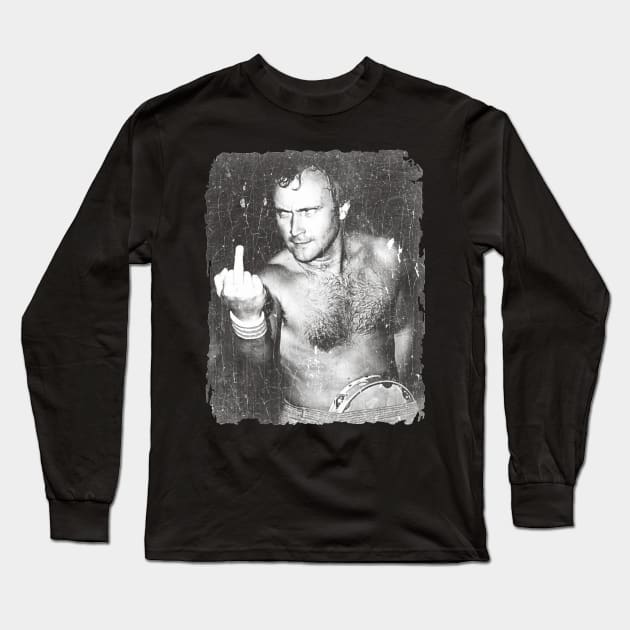 Phil Collins Long Sleeve T-Shirt by WHITE ANGEL STUDIO